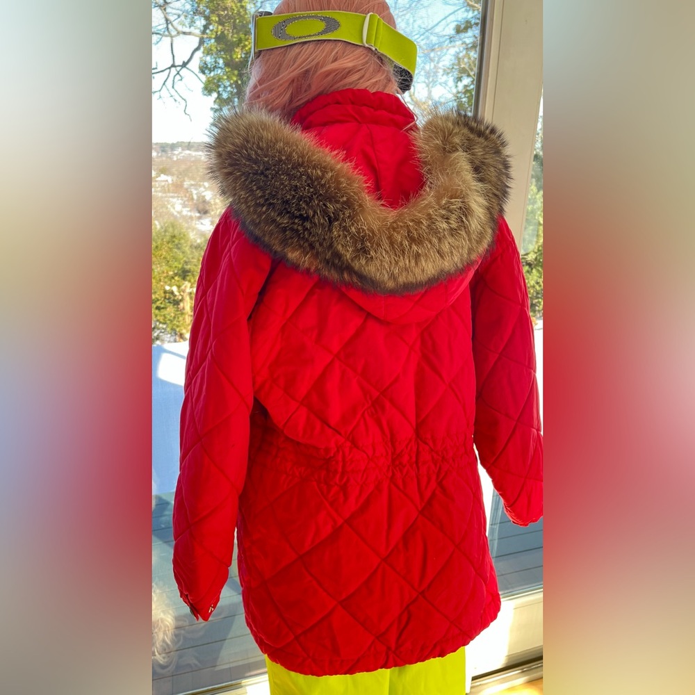 Bogner Red Ski & Snow Jacket with Fur Trim Hood - Picture 2 of 5
